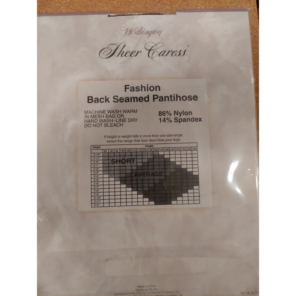 Worthington Sheer Caress Backseam Pantihose Control Top Panty Black Average USA